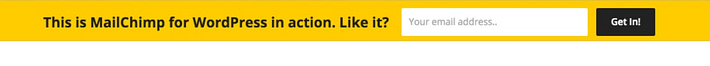 MailChimp Top Bar WordPress notification bar example