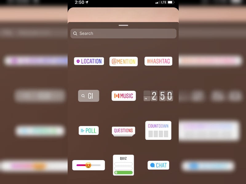 Instagram Story stickers.