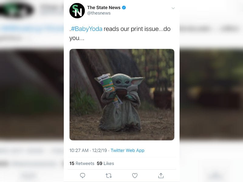 A Tweet from Michigan State University.