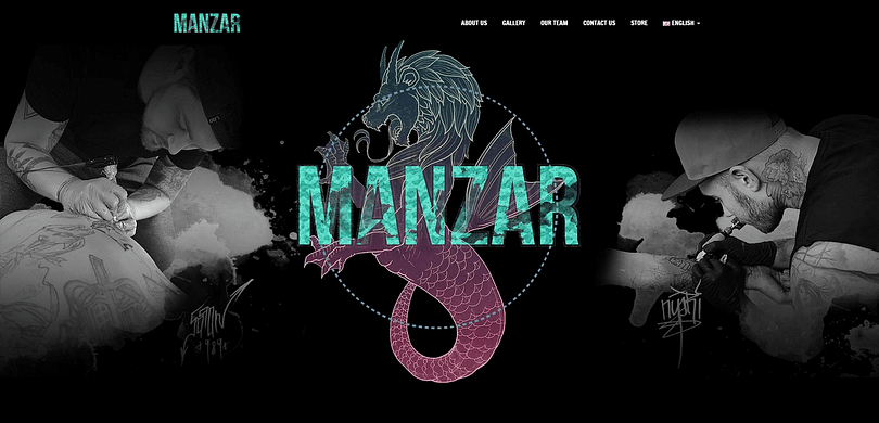 Manzar Tattoo website screenshot