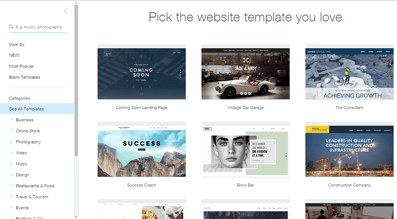 wix templates