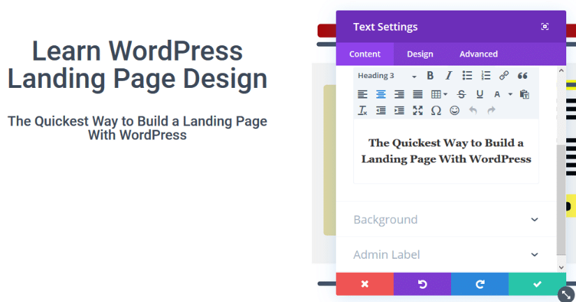 editing divi text module