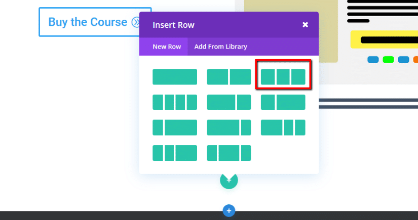 adding 3 column divi row