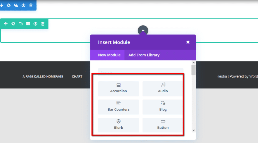 adding divi modules