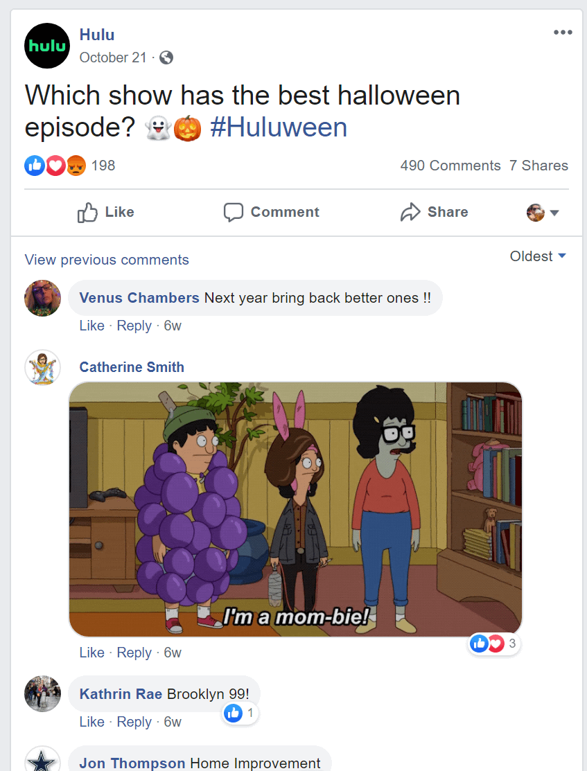 hulu - Facebook polls