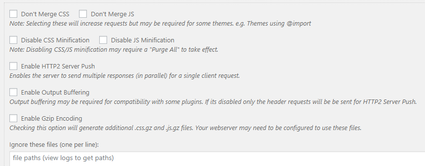 Merge plus Minify plus Refresh's settings.