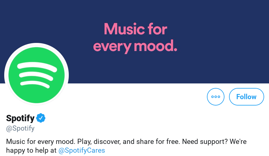 Spotify Twitter profile.