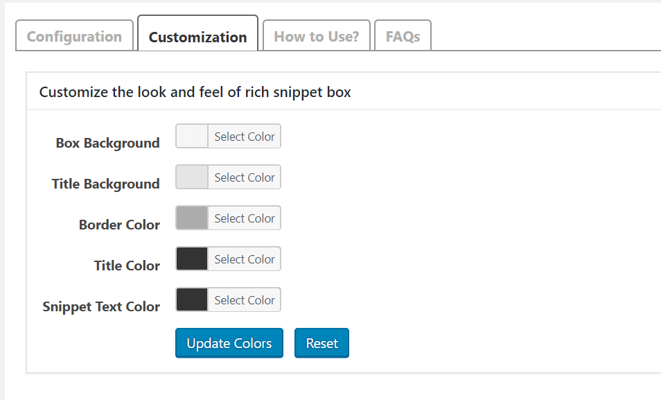 customize the rich snippets color