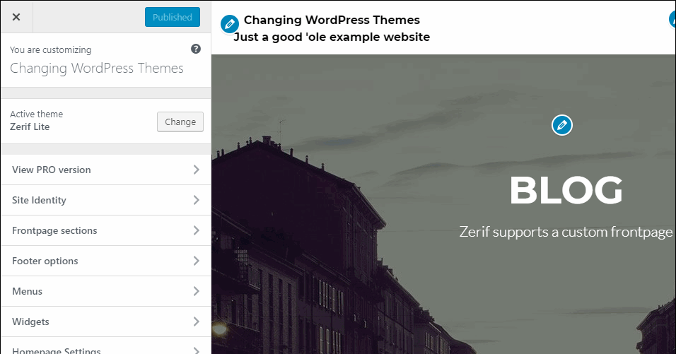 how to change a WordPress theme