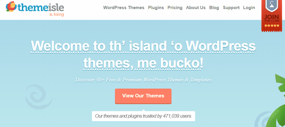 A GIF of the ThemeIsle homepage.