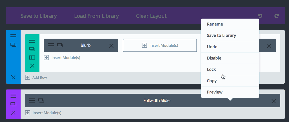 A screenshot of the Divi Builder in action.