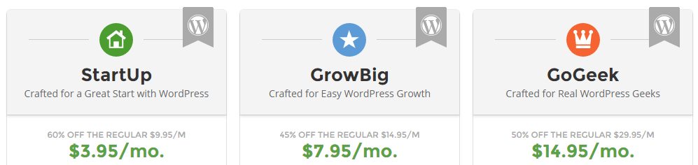 Hostgator vs siteground wordpress hosting – which is best for today? #1 4 A screenshot of SiteGround's WordPress plans.