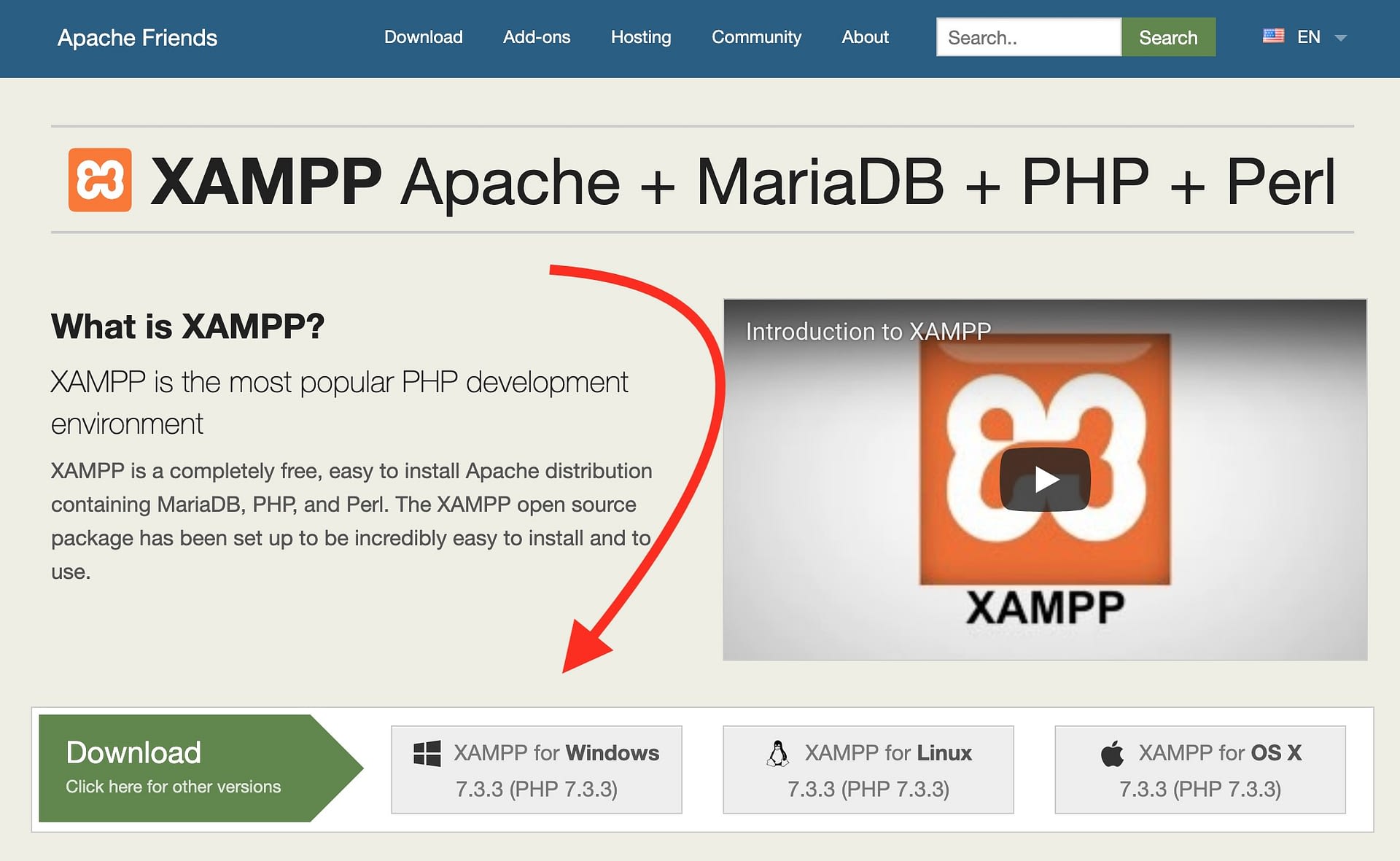 use xampp